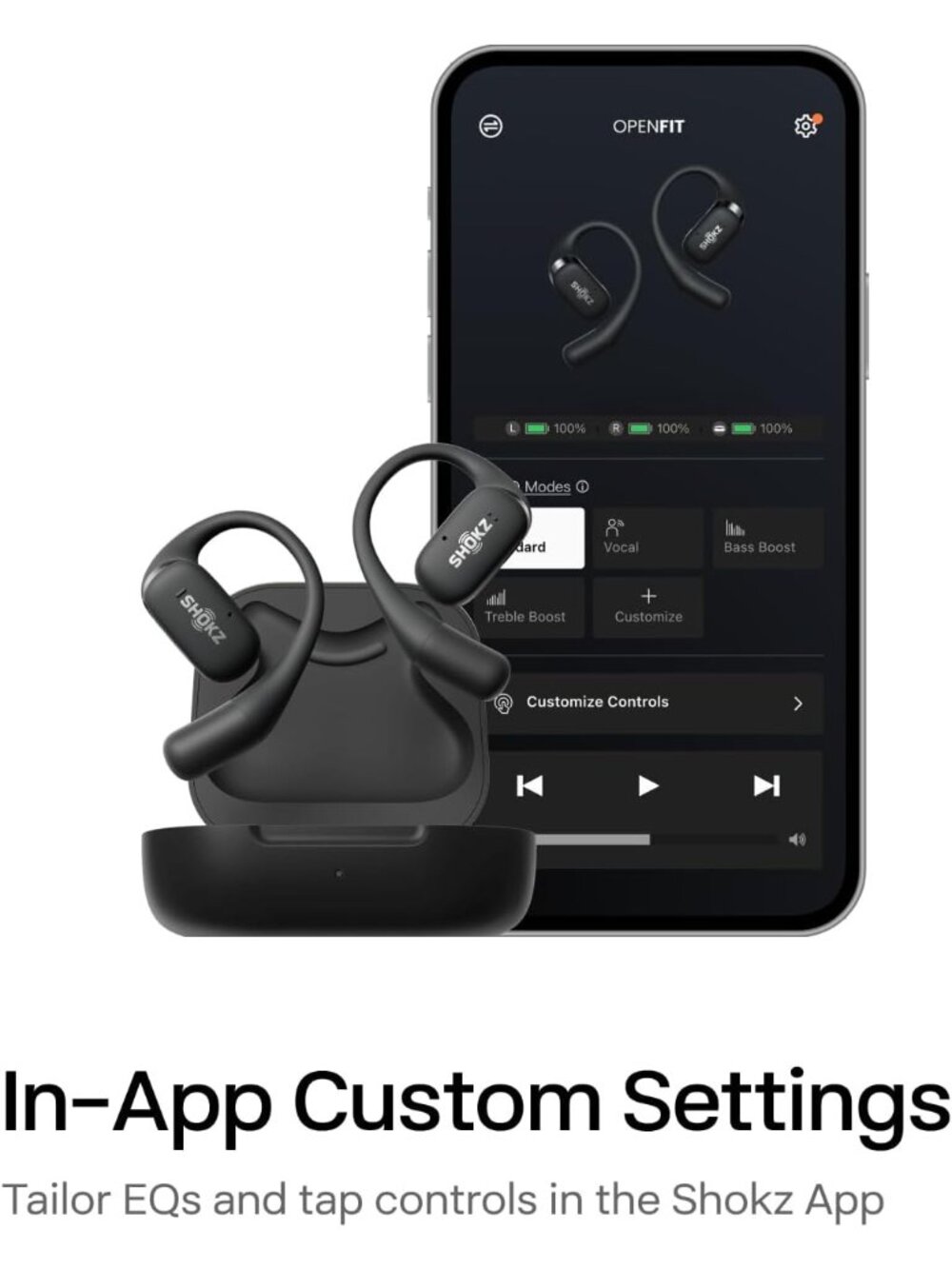 *NEW* SHOKZ OpenFit-Open-Ear Wireless Bluetooth 5.2 Headphones with Mic T910 - Picture 5 of 12
